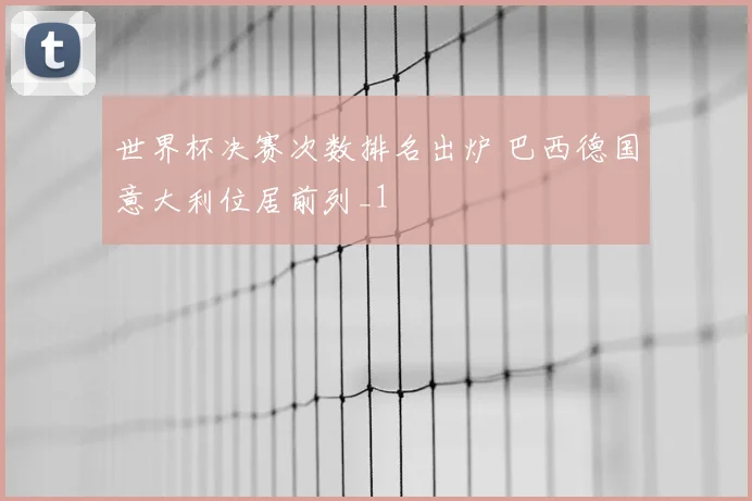世界杯决赛次数排名出炉 巴西德国意大利位居前列_1